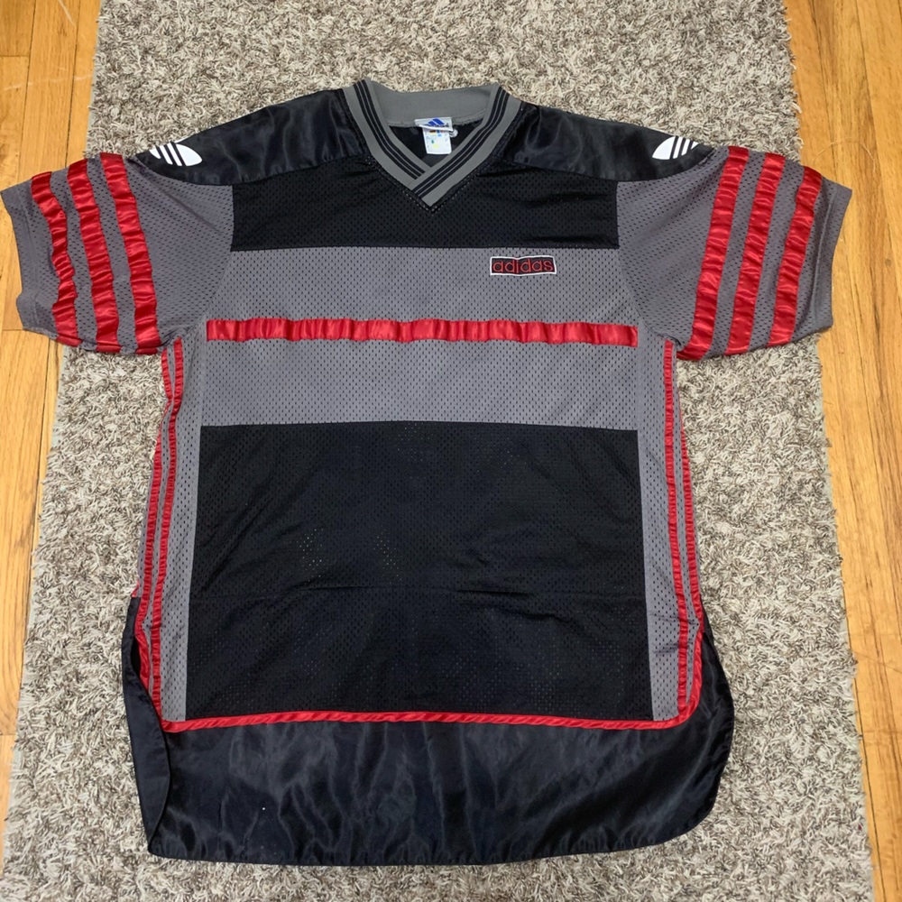Adidas Vintage The Brand With The Three Stripes Mesh Jersey Shirt!!! SZ L